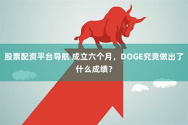 股票配资平台导航 成立六个月，DOGE究竟做出了什么成绩？