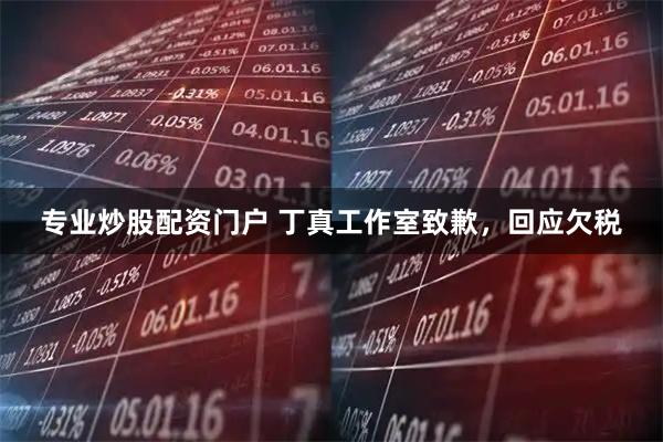 专业炒股配资门户 丁真工作室致歉，回应欠税